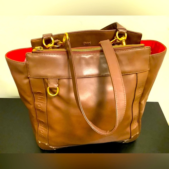 Chloe Handbags - RARE CHLOE Brown Red Leather Shoulder Bag